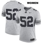 Women's NCAA Ohio State Buckeyes Wyatt Davis #52 College Stitched No Name Authentic Nike Gray Football Jersey IP20D75WM